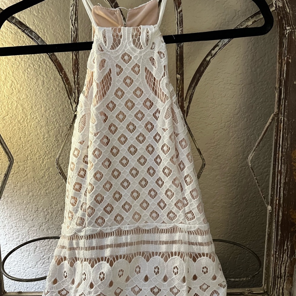 Lulus. Lace Dress Size XS Taupe underneath and Ivory Lace - Picture 2 of 13